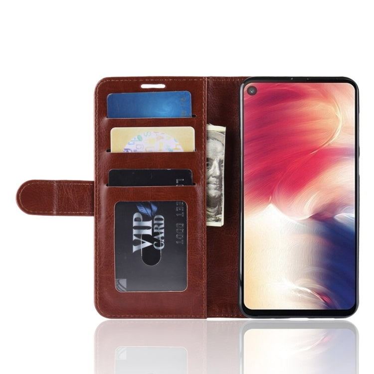 R64 Texture Single Fold Horizontal Flip Leather Case for Galaxy A8S, with Holder & Wallet & Card Slots & Photo Frame