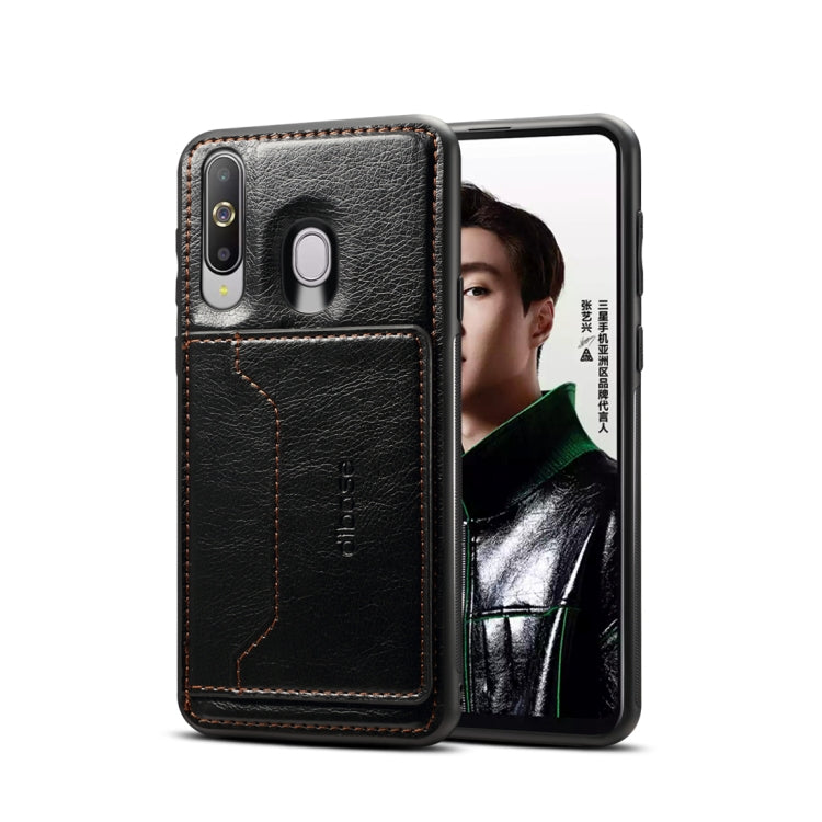 Dibase TPU + PC + PU Crazy Horse Texture Protective Case for Galaxy A8S, with Holder & Card Slots
