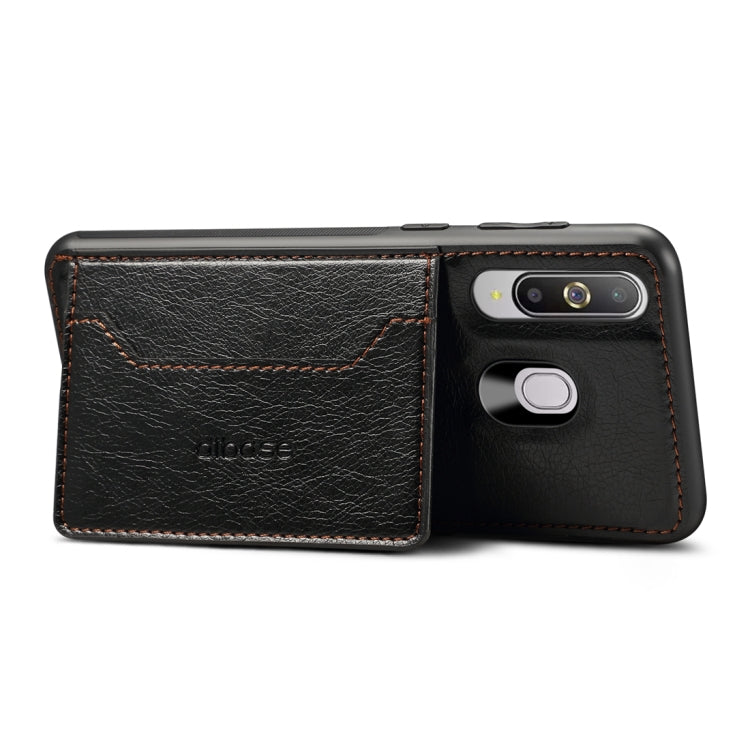 Dibase TPU + PC + PU Crazy Horse Texture Protective Case for Galaxy A8S, with Holder & Card Slots