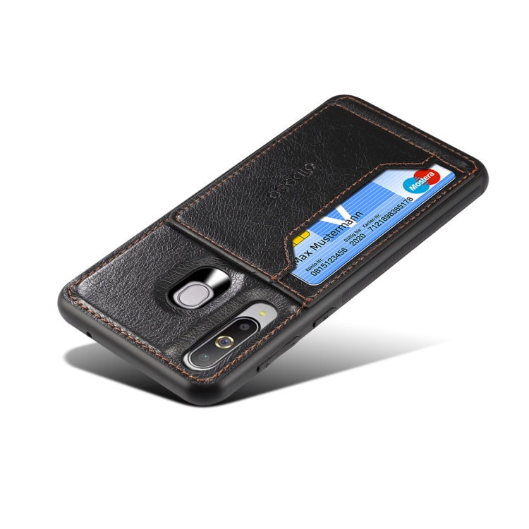 Dibase TPU + PC + PU Crazy Horse Texture Protective Case for Galaxy A8S, with Holder & Card Slots
