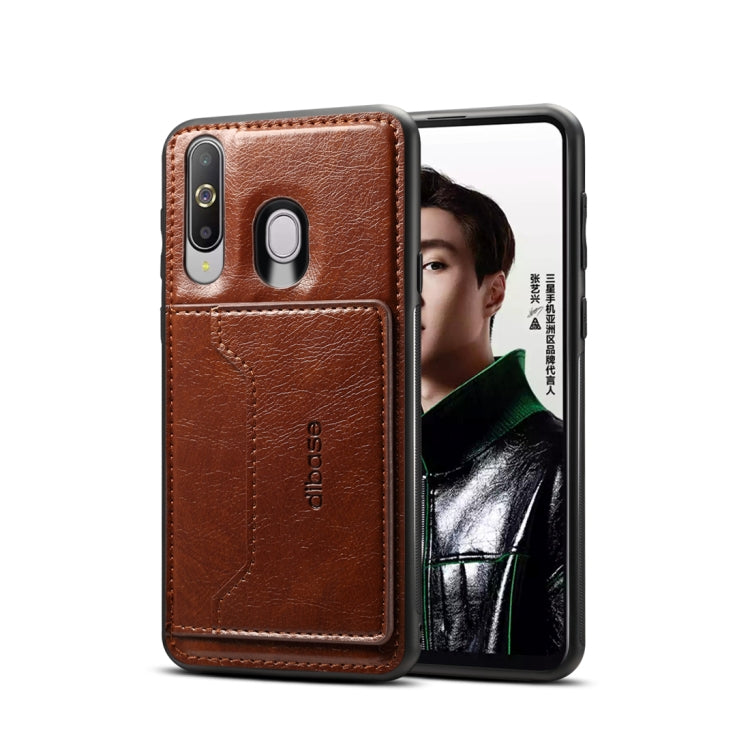 Dibase TPU + PC + PU Crazy Horse Texture Protective Case for Galaxy A8S, with Holder & Card Slots