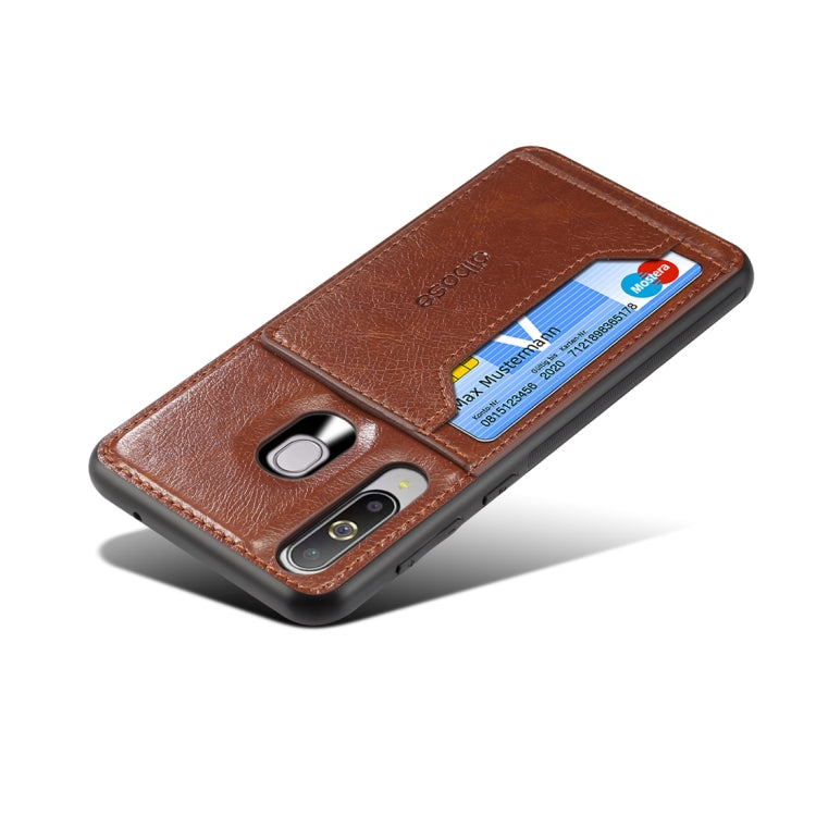 Dibase TPU + PC + PU Crazy Horse Texture Protective Case for Galaxy A8S, with Holder & Card Slots