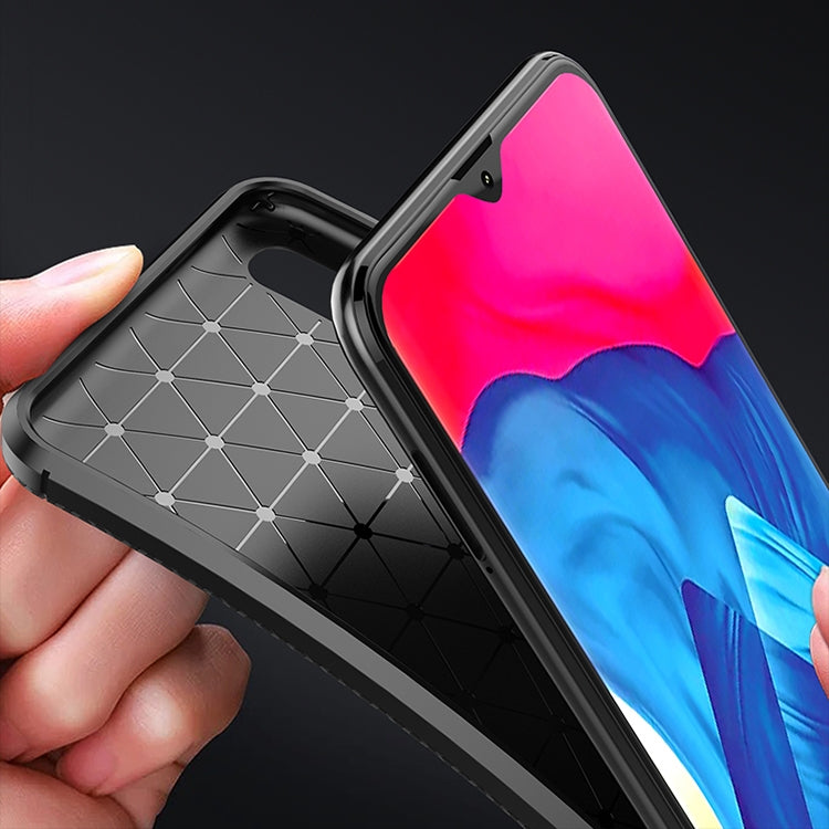 Beetle Series Carbon Fiber Texture Shockproof TPU Case for Galaxy M10(Black)