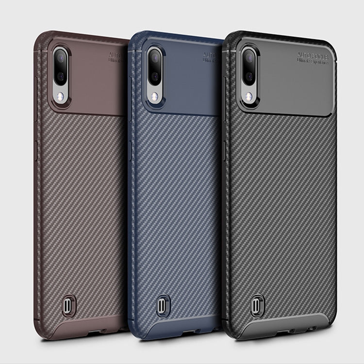 Beetle Series Carbon Fiber Texture Shockproof TPU Case for Galaxy M10(Black)