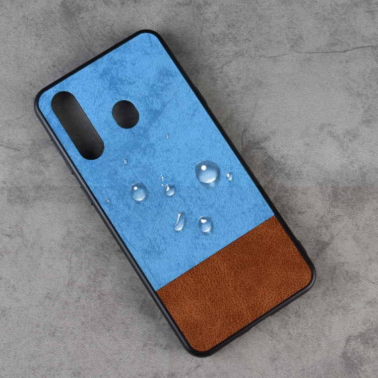 Shockproof Color Matching Denim PC + PU + TPU Case for Galaxy A8s