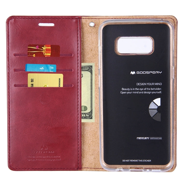 GOOSPERY BLUE MOON FLIP for Galaxy S8 Crazy Horse Texture PU + TPU Horizontal Flip Leather Case with Holder & Card Slots & Wallet