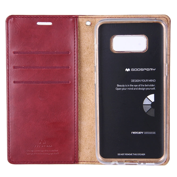 GOOSPERY BLUE MOON FLIP for Galaxy S8 Crazy Horse Texture PU + TPU Horizontal Flip Leather Case with Holder & Card Slots & Wallet