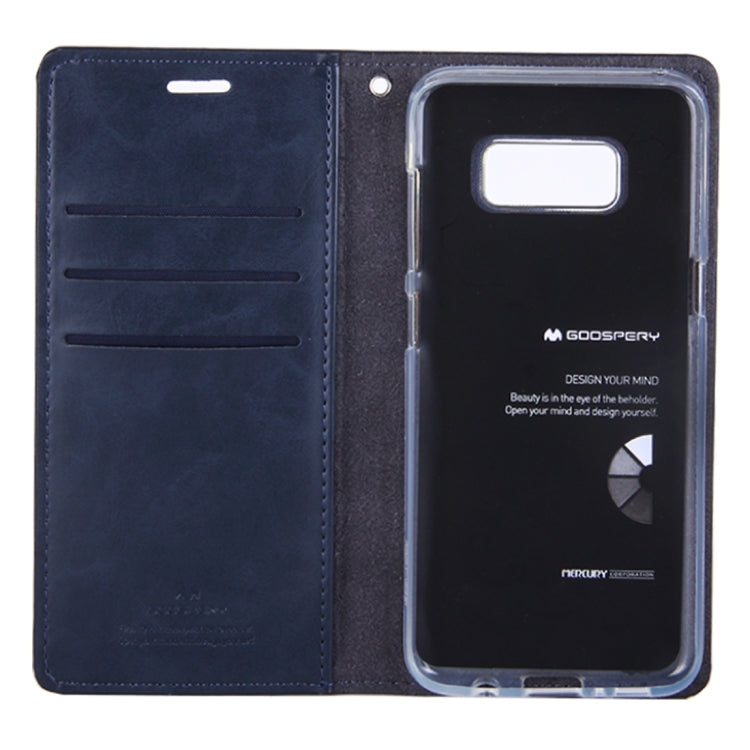 GOOSPERY BLUE MOON FLIP for Galaxy S8 Crazy Horse Texture PU + TPU Horizontal Flip Leather Case with Holder & Card Slots & Wallet