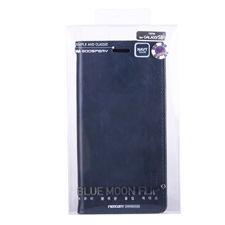 GOOSPERY BLUE MOON FLIP for Galaxy S8 Crazy Horse Texture PU + TPU Horizontal Flip Leather Case with Holder & Card Slots & Wallet