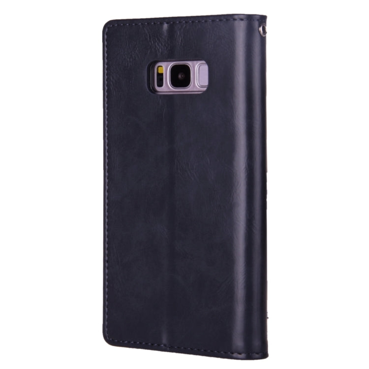 GOOSPERY BLUE MOON FLIP for Galaxy S8 + / G955 Crazy Horse Texture PU + TPU Horizontal Flip Leather Case with Holder & Card Slots & Wallet