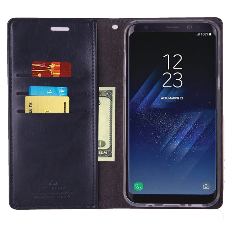 GOOSPERY BLUE MOON FLIP for Galaxy S8 + / G955 Crazy Horse Texture PU + TPU Horizontal Flip Leather Case with Holder & Card Slots & Wallet