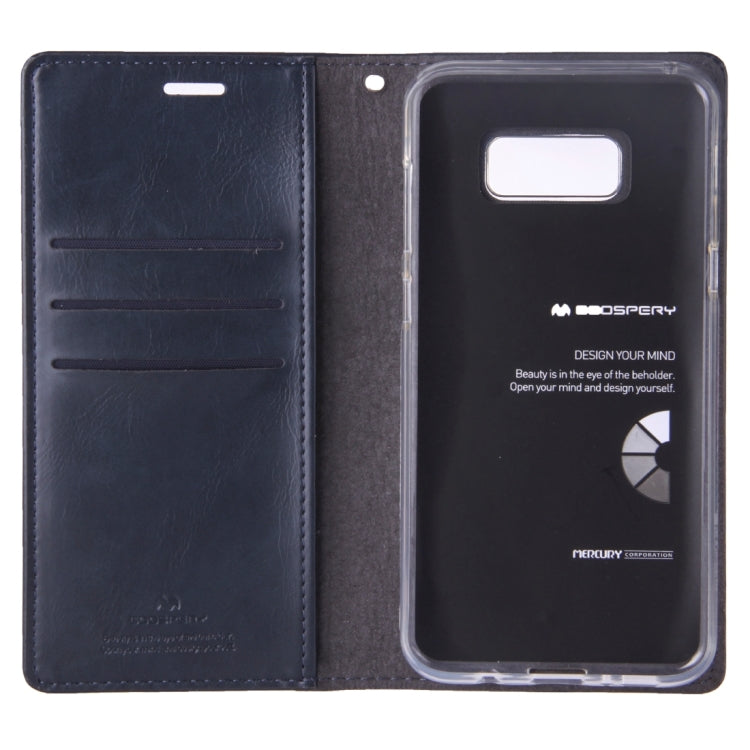 GOOSPERY BLUE MOON FLIP for Galaxy S8 + / G955 Crazy Horse Texture PU + TPU Horizontal Flip Leather Case with Holder & Card Slots & Wallet