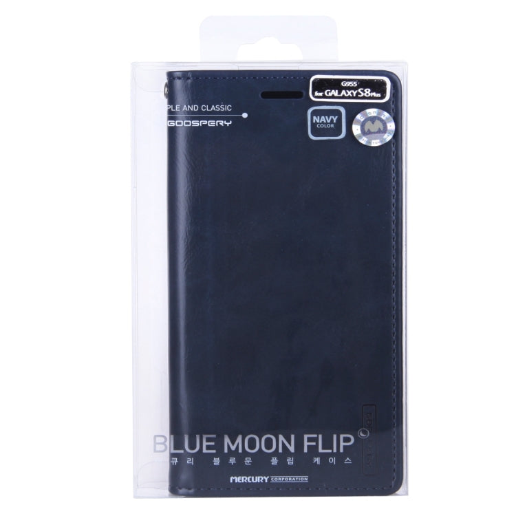 GOOSPERY BLUE MOON FLIP for Galaxy S8 + / G955 Crazy Horse Texture PU + TPU Horizontal Flip Leather Case with Holder & Card Slots & Wallet