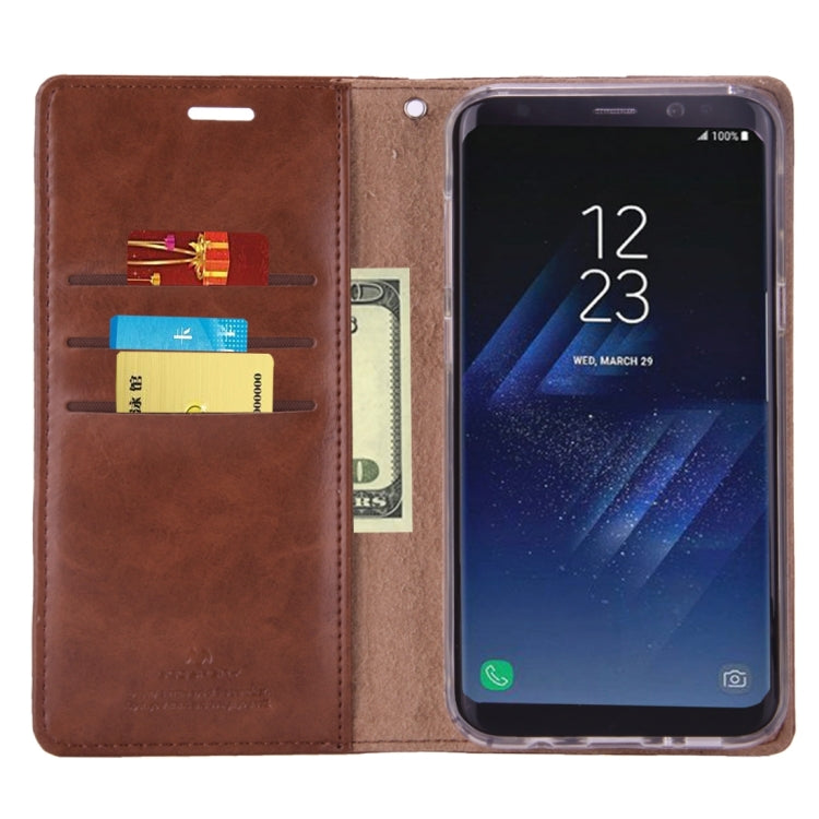 GOOSPERY BLUE MOON FLIP for Galaxy S8 + / G955 Crazy Horse Texture PU + TPU Horizontal Flip Leather Case with Holder & Card Slots & Wallet