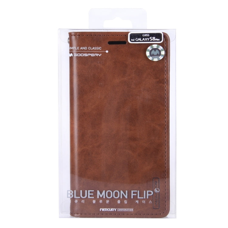 GOOSPERY BLUE MOON FLIP for Galaxy S8 + / G955 Crazy Horse Texture PU + TPU Horizontal Flip Leather Case with Holder & Card Slots & Wallet