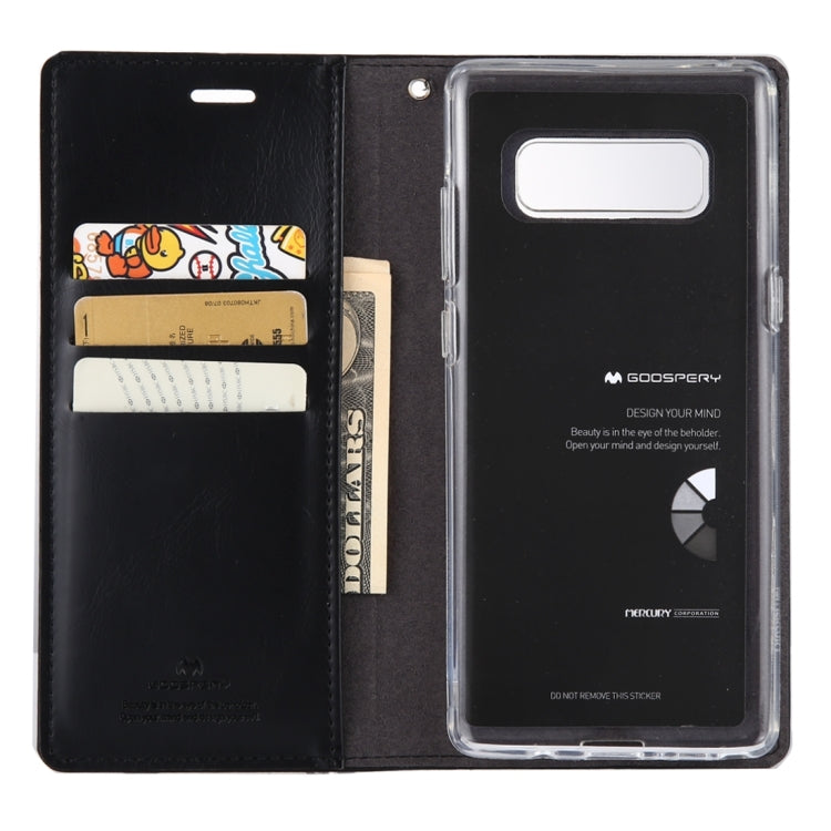GOOSPERY BLUE MOON FLIP For Galaxy Note 8 Crazy Horse Texture Horizontal Flip Leather Case with Holder & Card Slots & Wallet