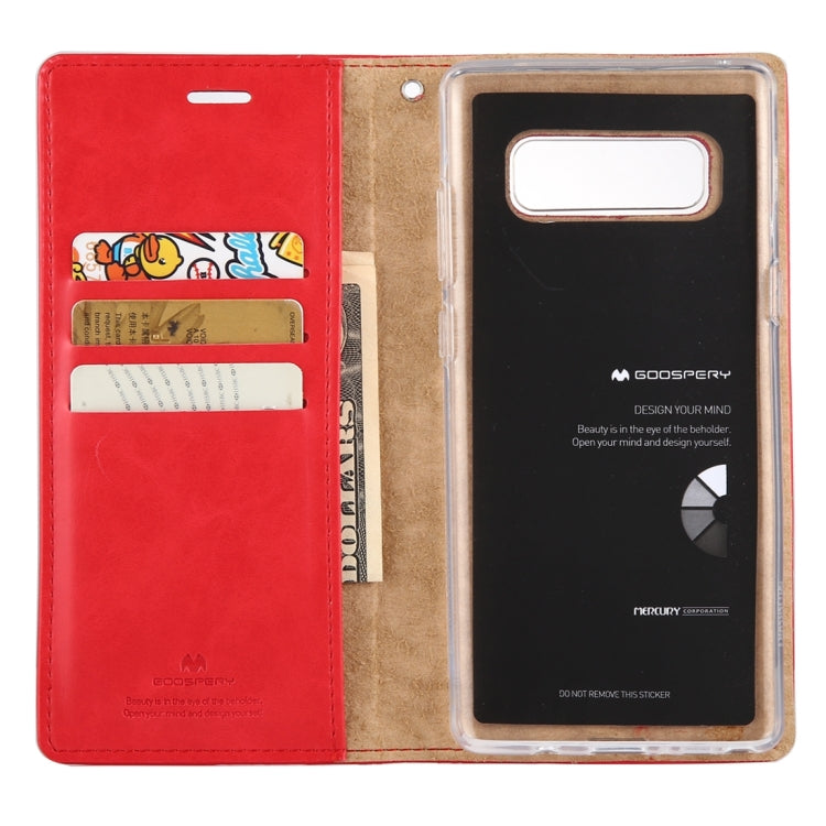 GOOSPERY BLUE MOON FLIP For Galaxy Note 8 Crazy Horse Texture Horizontal Flip Leather Case with Holder & Card Slots & Wallet