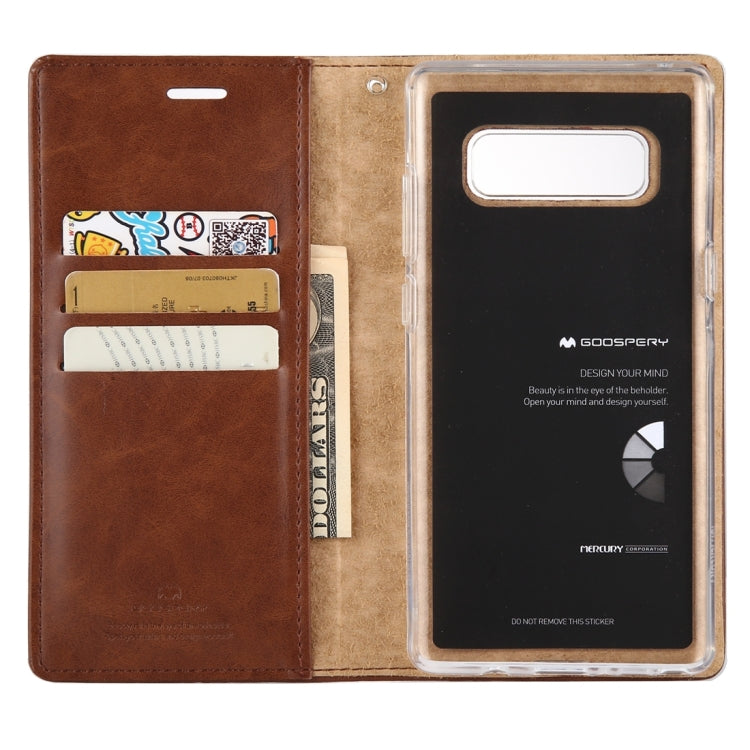 GOOSPERY BLUE MOON FLIP For Galaxy Note 8 Crazy Horse Texture Horizontal Flip Leather Case with Holder & Card Slots & Wallet