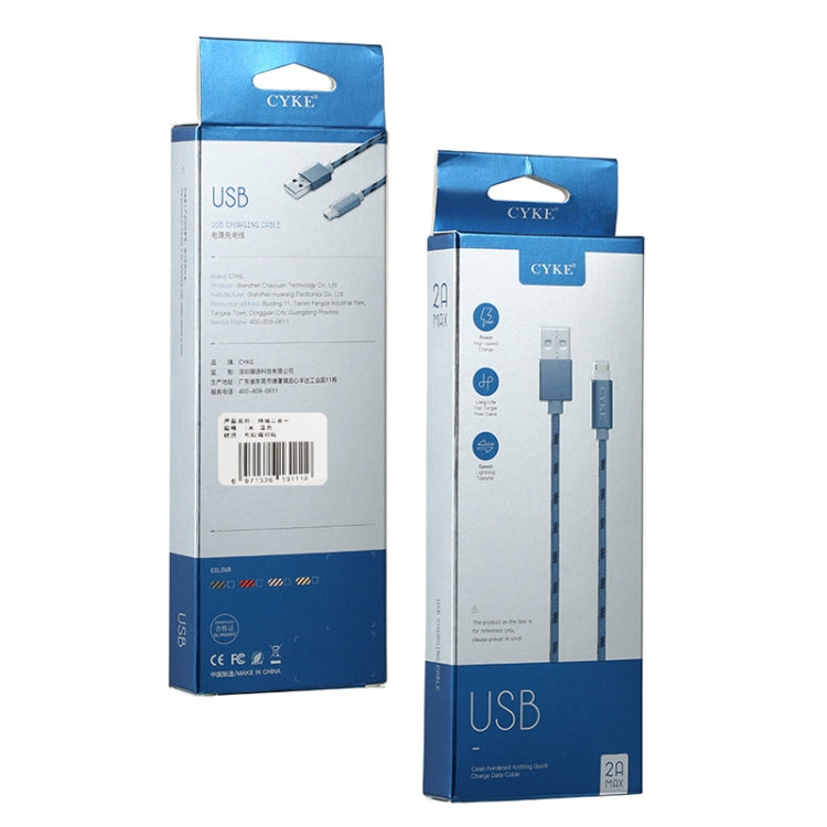 CYKE 2 in 1 2.4A USB-C / Type-C Charging + Transmission Cotton Braided Data Cable, Length: 1m (Red)