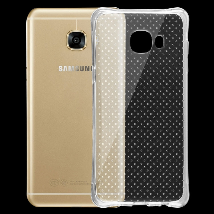 For Galaxy C5 Shock-resistant Cushion TPU Protective Case(Transparent)