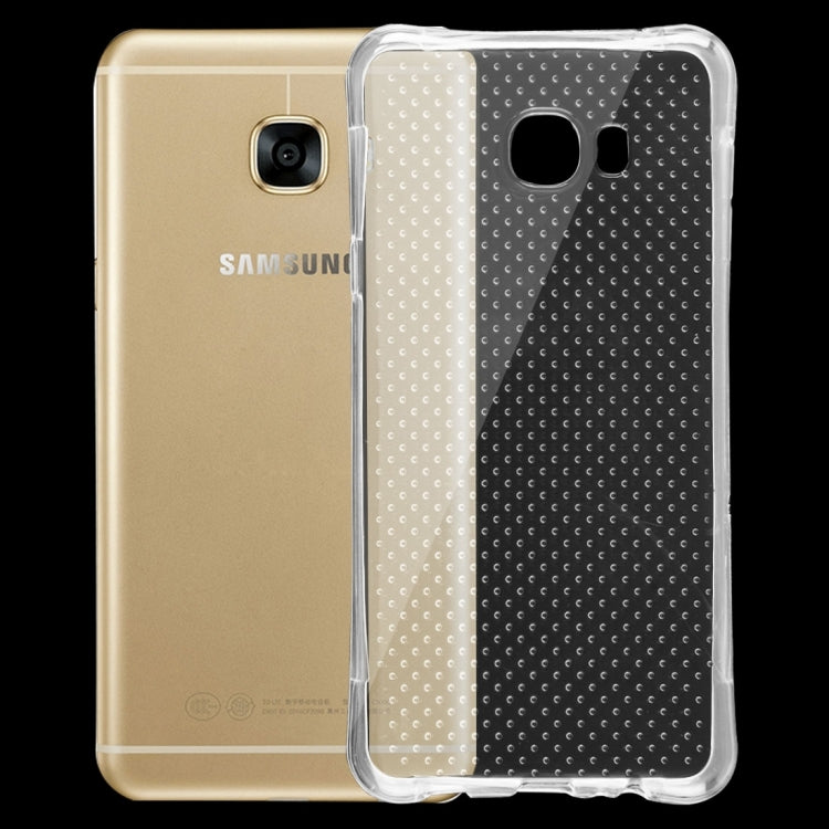 For Galaxy C7 Shock-resistant Cushion TPU Protective Case(Transparent)