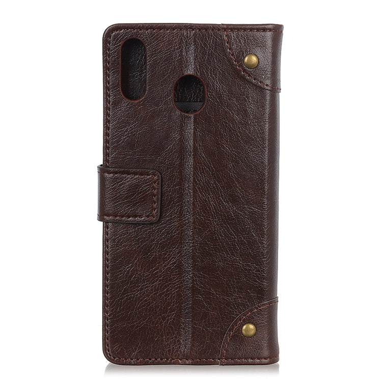 Copper Buckle Nappa Texture Horizontal Flip Leather Case for Galaxy A40, with Holder & Card Slots & Wallet