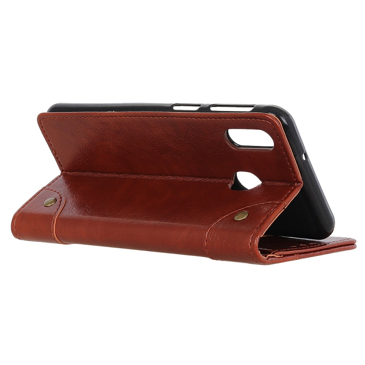 Copper Buckle Nappa Texture Horizontal Flip Leather Case for Galaxy A40, with Holder & Card Slots & Wallet