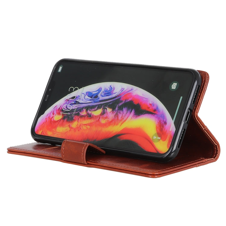 Copper Buckle Nappa Texture Horizontal Flip Leather Case for Galaxy A40, with Holder & Card Slots & Wallet