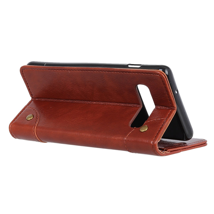 Copper Buckle Nappa Texture Horizontal Flip Leather Case for Galaxy S10 5G, with Holder & Card Slots & Wallet
