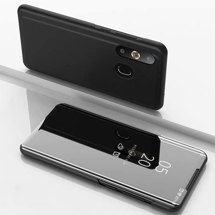 Electroplating Mirror Horizontal Flip Leather Case for Galaxy A8s, with Holder