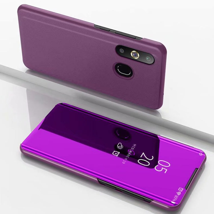Electroplating Mirror Horizontal Flip Leather Case for Galaxy A8s, with Holder