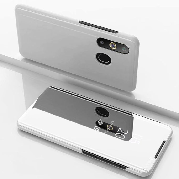 Electroplating Mirror Horizontal Flip Leather Case for Galaxy A8s, with Holder