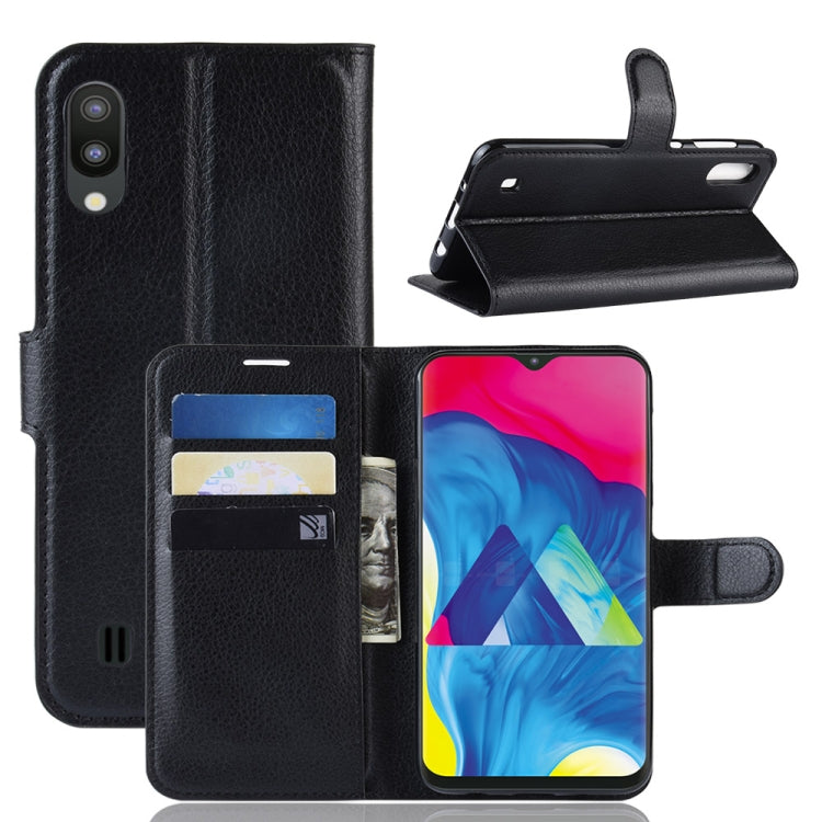 Litchi Texture Horizontal Flip Leather Case For Galaxy M10 ,With Holder & Wallet & Card Slots