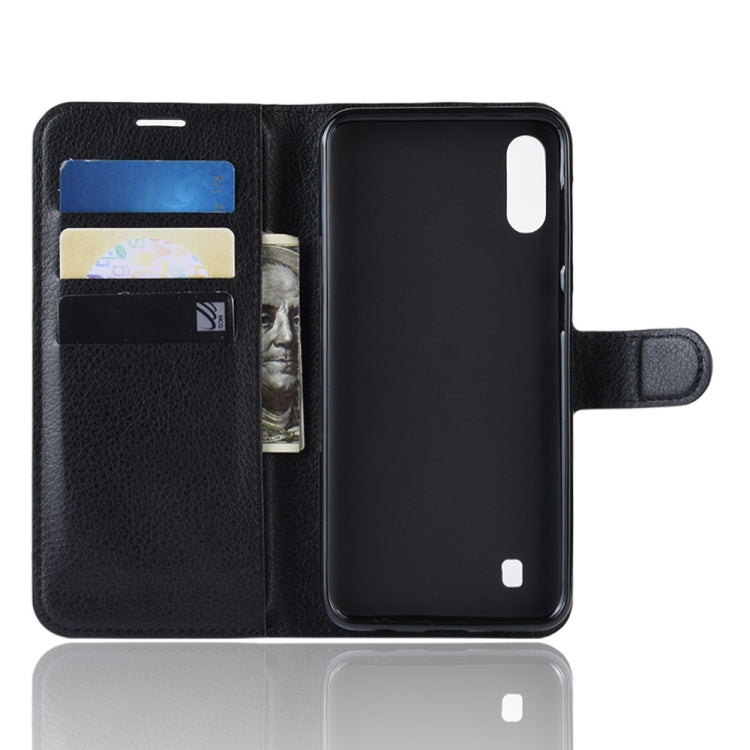 Litchi Texture Horizontal Flip Leather Case For Galaxy M10 ,With Holder & Wallet & Card Slots