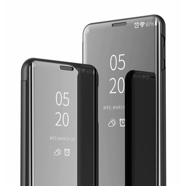 Electroplating Mirror Horizontal Flip Leather Case for Galaxy M20, with Holder