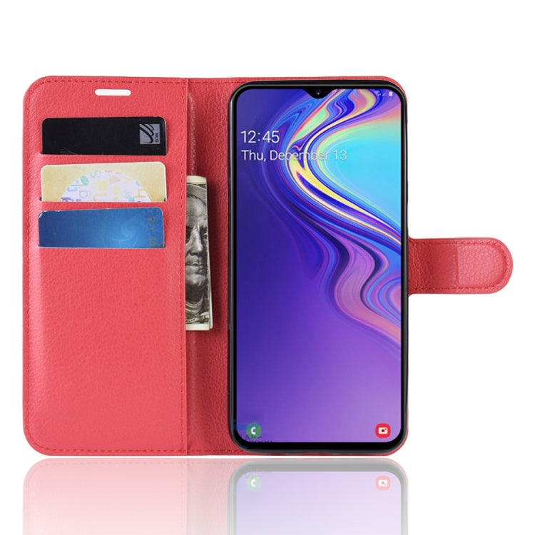 Litchi Texture Horizontal Flip Leather Case For Galaxy M20 ,With Holder & Wallet & Card Slots
