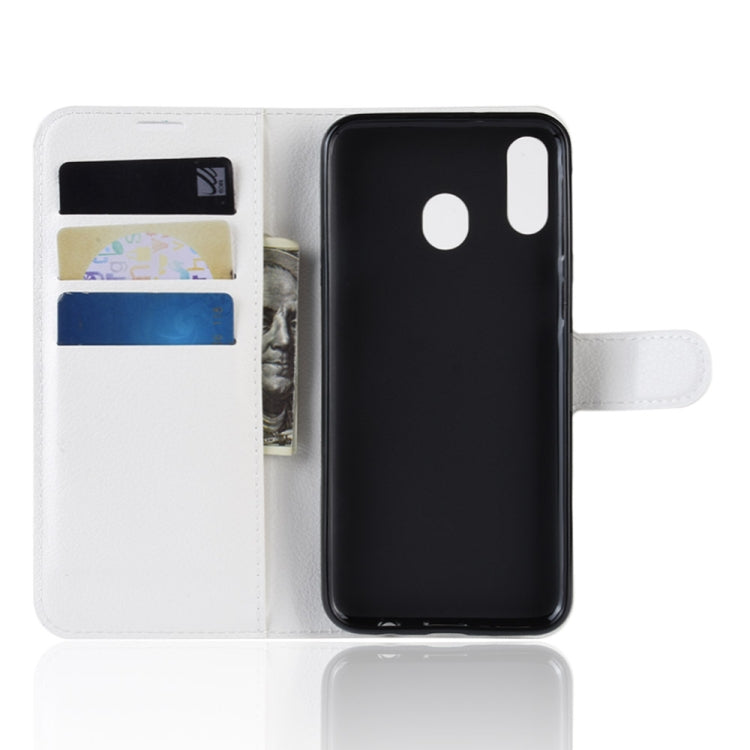 Litchi Texture Horizontal Flip Leather Case For Galaxy M20 ,With Holder & Wallet & Card Slots
