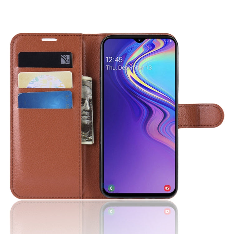 Litchi Texture Horizontal Flip Leather Case For Galaxy M20 ,With Holder & Wallet & Card Slots