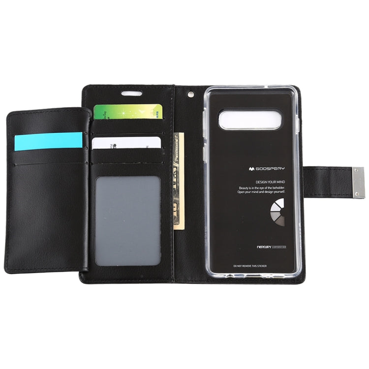 GOOSPERY RICH DIARY PU + TPU Crazy Horse Texture Horizontal Flip Leather Case for Galaxy S10, with Card Slots & Wallet & Photo frame