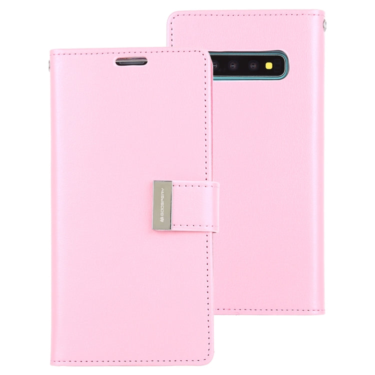 GOOSPERY RICH DIARY PU + TPU Crazy Horse Texture Horizontal Flip Leather Case for Galaxy S10, with Card Slots & Wallet & Photo frame