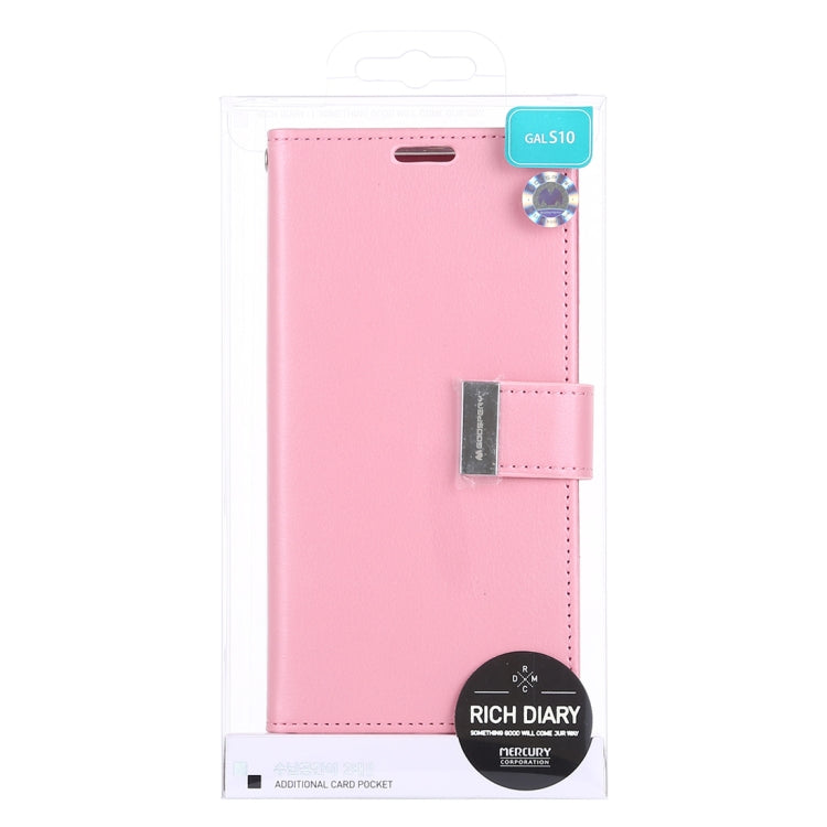 GOOSPERY RICH DIARY PU + TPU Crazy Horse Texture Horizontal Flip Leather Case for Galaxy S10, with Card Slots & Wallet & Photo frame