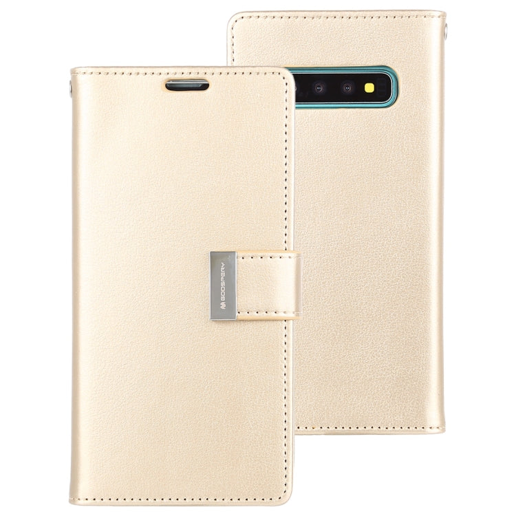 GOOSPERY RICH DIARY PU + TPU Crazy Horse Texture Horizontal Flip Leather Case for Galaxy S10, with Card Slots & Wallet & Photo frame