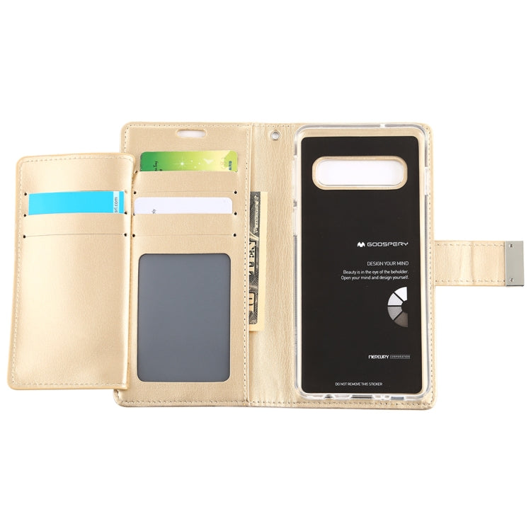 GOOSPERY RICH DIARY PU + TPU Crazy Horse Texture Horizontal Flip Leather Case for Galaxy S10, with Card Slots & Wallet & Photo frame