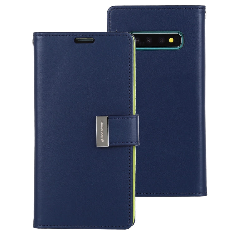 GOOSPERY RICH DIARY PU + TPU Crazy Horse Texture Horizontal Flip Leather Case for Galaxy S10, with Card Slots & Wallet & Photo frame