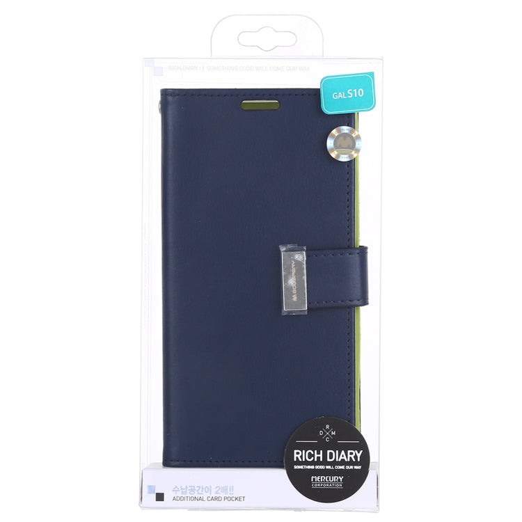 GOOSPERY RICH DIARY PU + TPU Crazy Horse Texture Horizontal Flip Leather Case for Galaxy S10, with Card Slots & Wallet & Photo frame