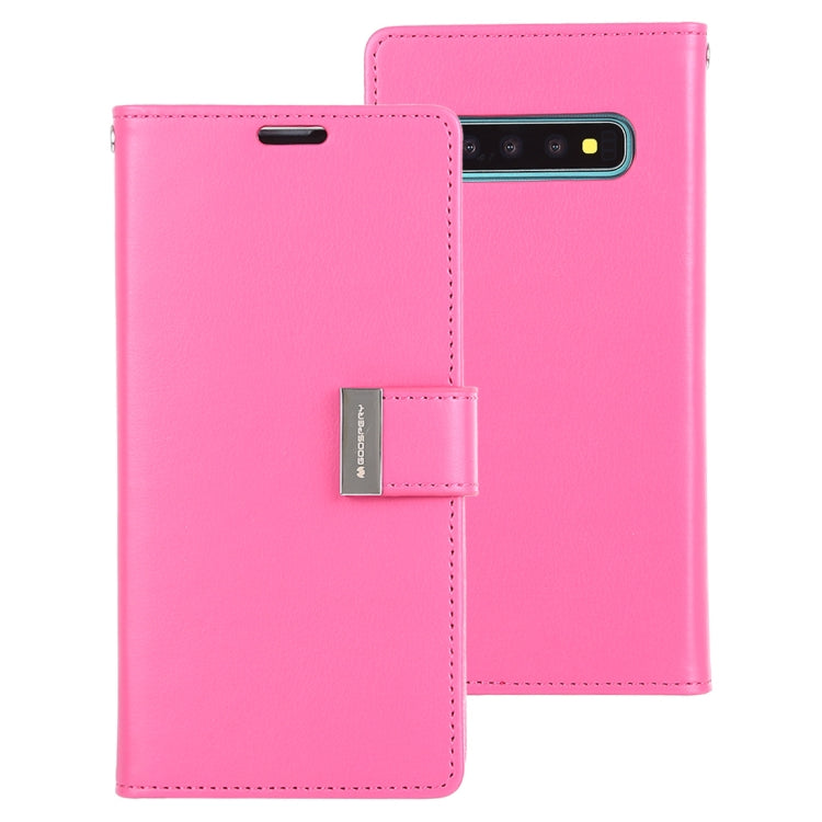 GOOSPERY RICH DIARY PU + TPU Crazy Horse Texture Horizontal Flip Leather Case for Galaxy S10, with Card Slots & Wallet & Photo frame