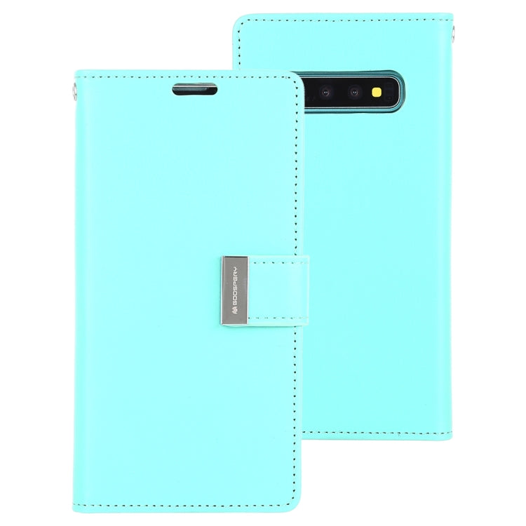GOOSPERY RICH DIARY PU + TPU Crazy Horse Texture Horizontal Flip Leather Case for Galaxy S10, with Card Slots & Wallet & Photo frame