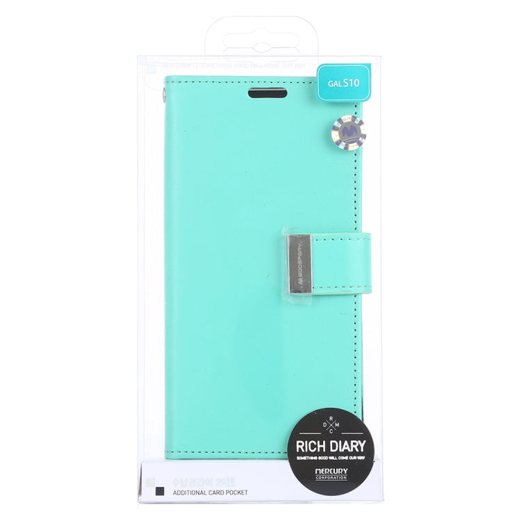 GOOSPERY RICH DIARY PU + TPU Crazy Horse Texture Horizontal Flip Leather Case for Galaxy S10, with Card Slots & Wallet & Photo frame