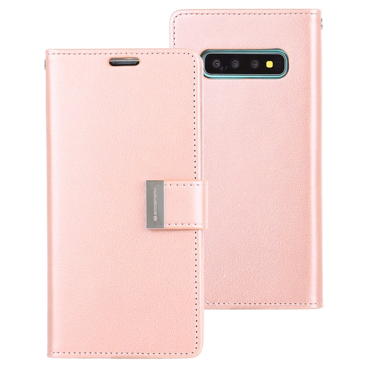 GOOSPERY RICH DIARY PU + TPU Crazy Horse Texture Horizontal Flip Leather Case for Galaxy S10, with Card Slots & Wallet & Photo frame