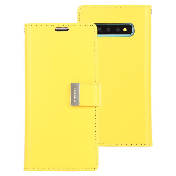 GOOSPERY RICH DIARY PU + TPU Crazy Horse Texture Horizontal Flip Leather Case for Galaxy S10, with Card Slots & Wallet & Photo frame